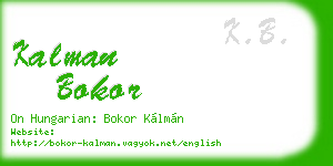 kalman bokor business card